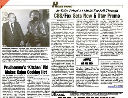 A news article from the 1980s about Robocop meeting former President Richard Nixon as part of a video promotion